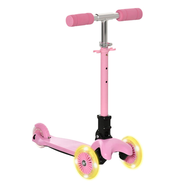 Faltbarer Roller 3 Räder für Kinder 54,7x32,5x59-69 cm in Metall und rosa Aluminium acquista