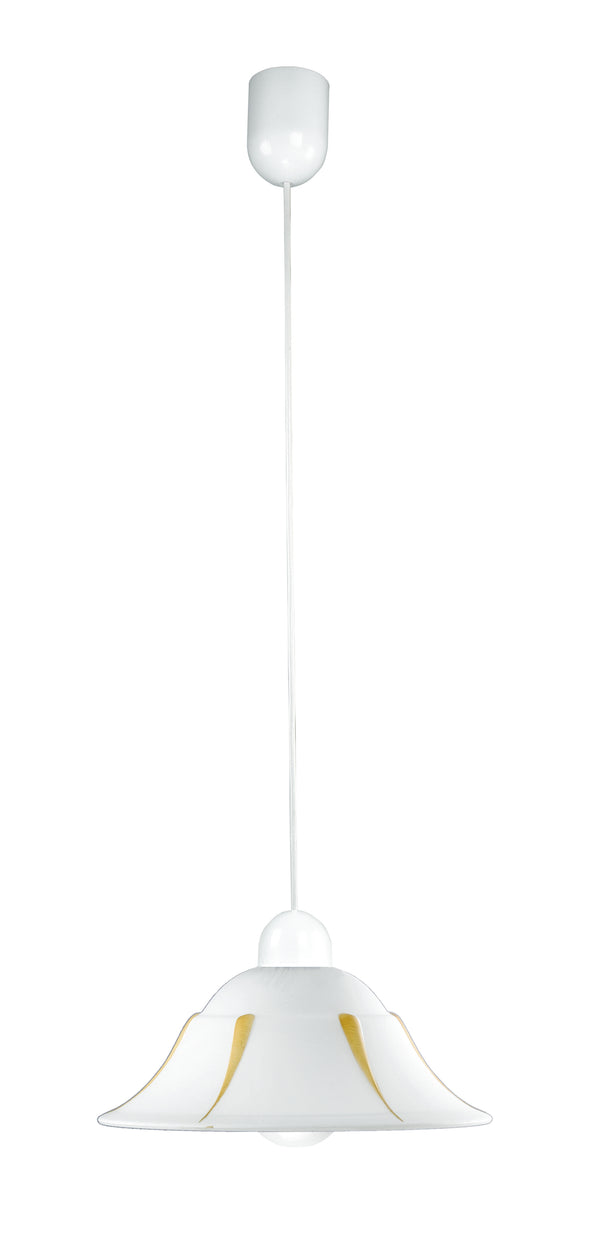 online Klassischer Hängelampenschirm Weißglas Amber Rays Interior E27 Environment 38/00900