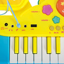 Set Batteria e Pianoforte Giocattolo per Bambini Blu e Giallo -7