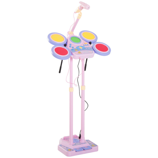 Spielzeug-Schlagzeug für Kinder mit rosa Mikrofon sconto