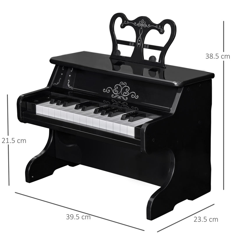Mini Pianoforte Giocattolo per Bambini  25 Tasti in ABS Nero-3