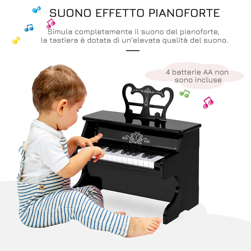 Mini Pianoforte Giocattolo per Bambini  25 Tasti in ABS Nero-5
