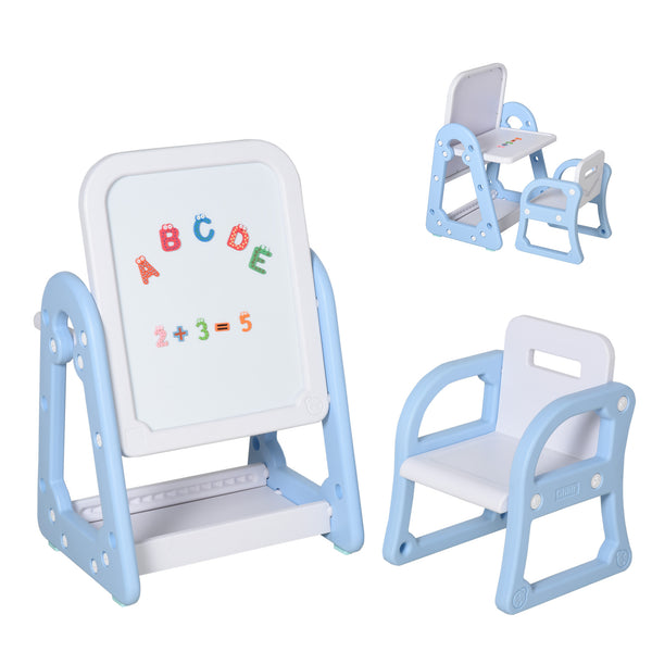 sconto Magnetisches Whiteboard für Kinder mit weißen und blauen Stuhlnummernbuchstaben