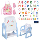Lavagna Magnetica per Bambini con Sedia Numeri Lettere  Bianca e Blu-3