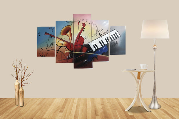acquista Handgemaltes abstraktes Bild Öl auf Leinwand 120 cm Zaghi Abstrakte Kunst Musik N62