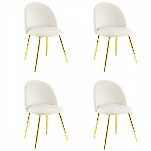 Set mit 4 Stühlen 50 x 45 x 80 cm in Samtstoff mit Fuß in Beige und Gold sconto