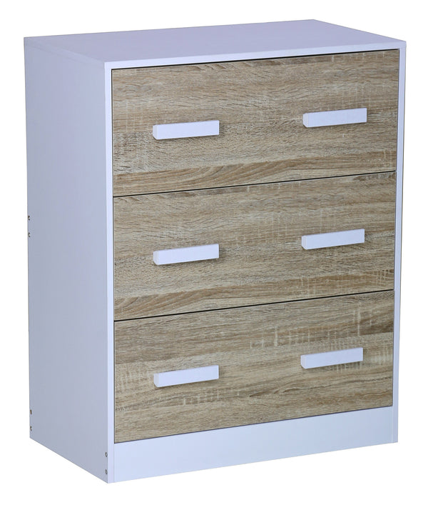 online Kommode mit 3 Schubladen 60x34x75 cm in Spanplattenholz