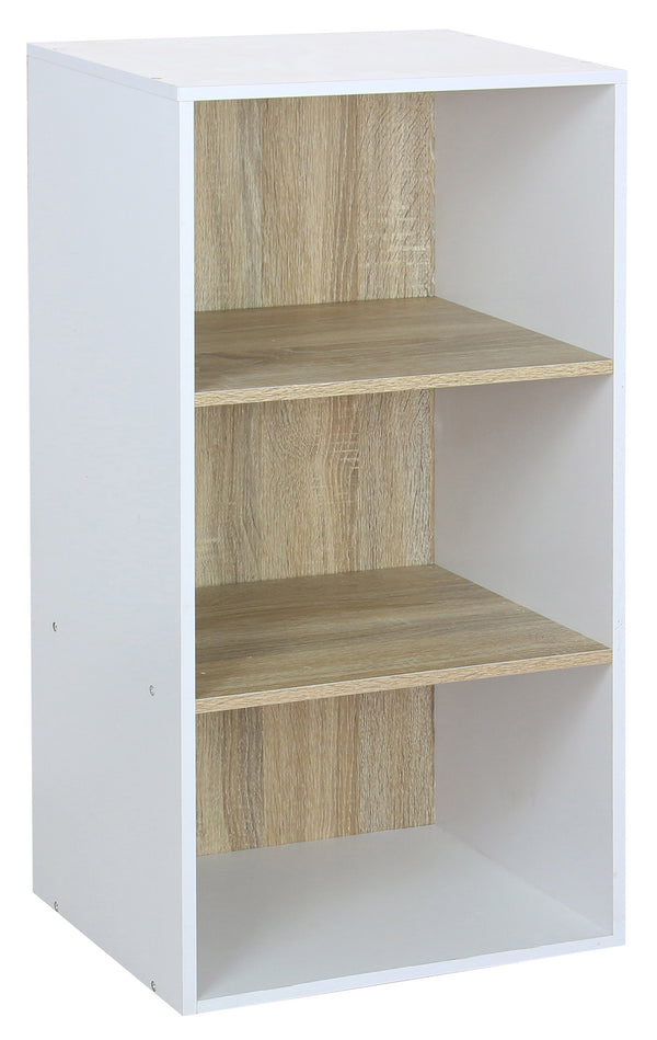 Modulares Bücherregal 40x29,5x80 cm aus weißer Spanplatte und Sonoma online
