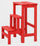 Leiterhocker 60x40x46 cm aus rotem Holz