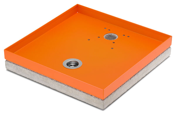prezzo Base Portaciottolo per Fontane 40x40x8 cm in Metallo con Base in Cemento Belfer 42/BSE/10 Arancione