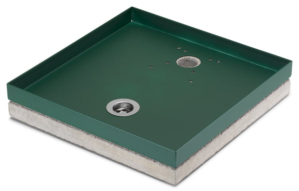 Base Portaciottolo per Fontane 40x40x8 cm in Metallo con Base in Cemento Belfer 42/BSE/10 Verde prezzo