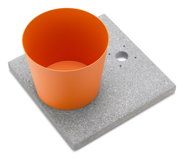 Base con Vaschetta per Fontane con Ghiera Piccola 40x40x5 cm in Cemento Belfer 42/BSE/4 Arancione prezzo