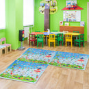 Tappeto Puzzle per Bambini Disegno Fantasia 12 Tessere 61.5x61.5 cm -2