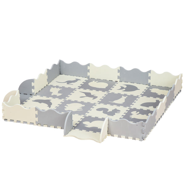 Puzzlematte für Kinder 150 x 150 x 1,4 cm in Weiß Grau EVA acquista