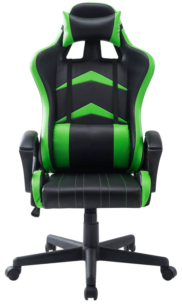 sconto Ergonomischer Gaming-Stuhl aus Kunstleder Höhenverstellbar Motti Jerez Schwarz und Grün
