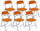 Set mit 6 Klappstühlen 45 x 45 x 80 cm aus orangefarbenem Stoff