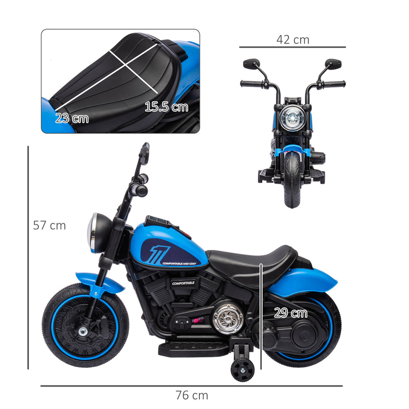 Moto Elettrica per Bambini 6V Blu e Nero-3