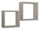 Set 2 Mensole Cubo da Parete Quadrato in Fibra di Legno Ginevra Marrone Talpa