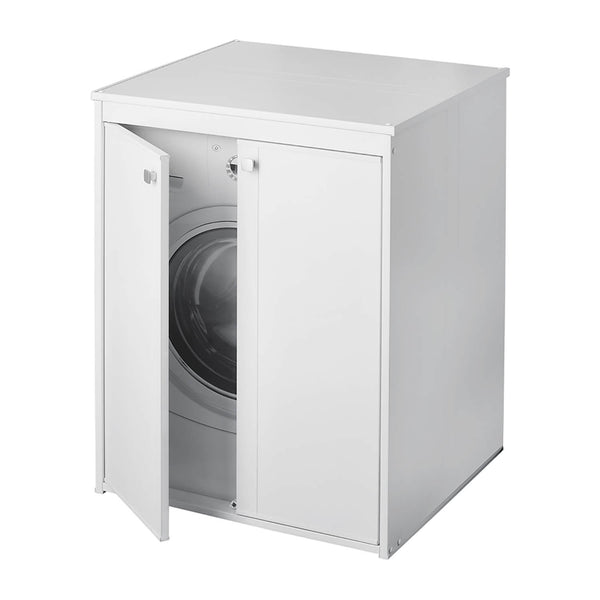 acquista Waschmaschinenabdeckung für den Außenbereich aus PVC 70x60x94cm 2 Türen Forlani Laundry White