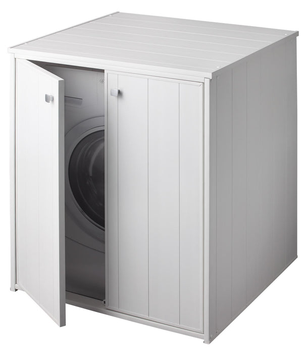 prezzo Waschmaschinenabdeckung für den Außenbereich aus PVC 77 x 71 x 93,5 cm 2 Türen Forlani Laundry XXL Weiß