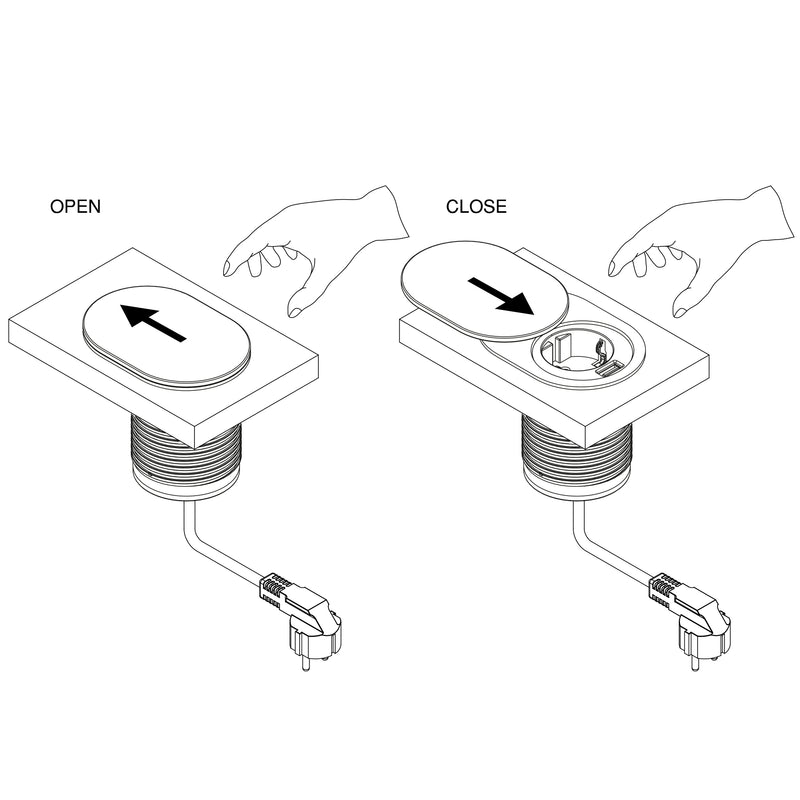 Multipresa da Incasso 1 Presa 1 USB da Scrivania in Acciaio e Plastica Emuca-9