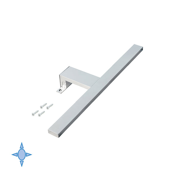 sconto LED-Wandleuchte für Badezimmerspiegel 450 mm IP44 kaltweißes Licht Aluminium und verchromter Kunststoff Emuca