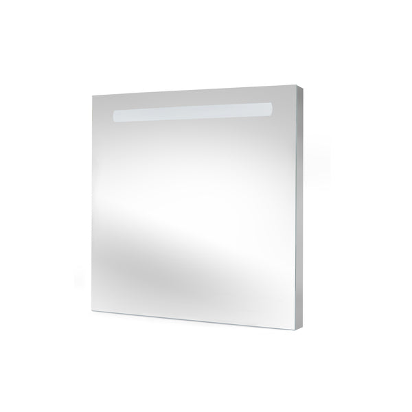 sconto Pegasus Badezimmerspiegel mit LED-Frontbeleuchtung Verpackung 1 Stück Aluminium und Emuca-Glas