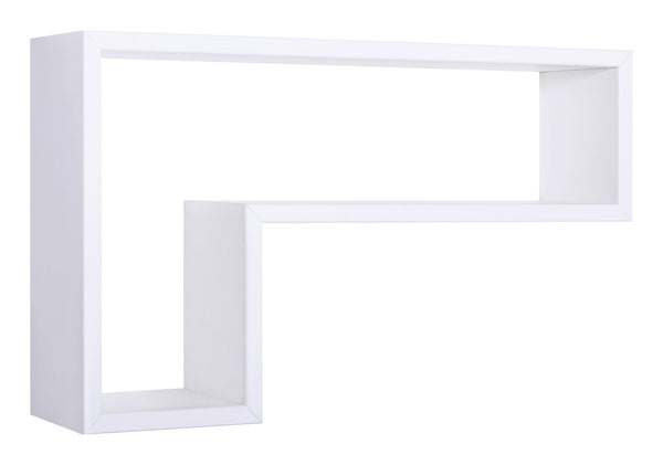 online Mensola da Parete a Forma di L 61x37x15,5 cm in Fibra di Legno Lettera Bianco