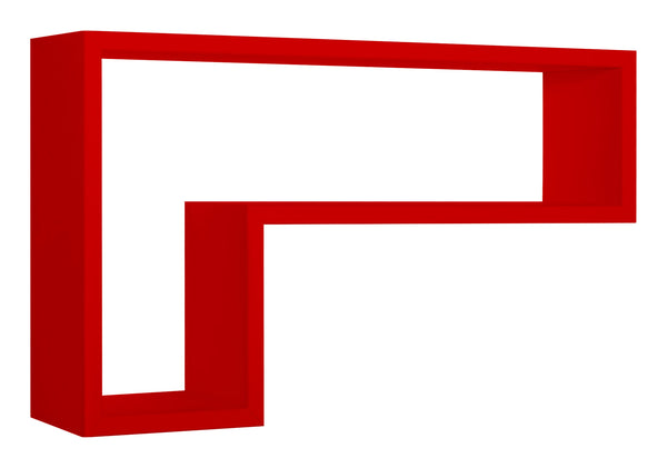 Mensola da Parete a Forma di L 61x37x15,5 cm in Fibra di Legno Lettera Rosso online