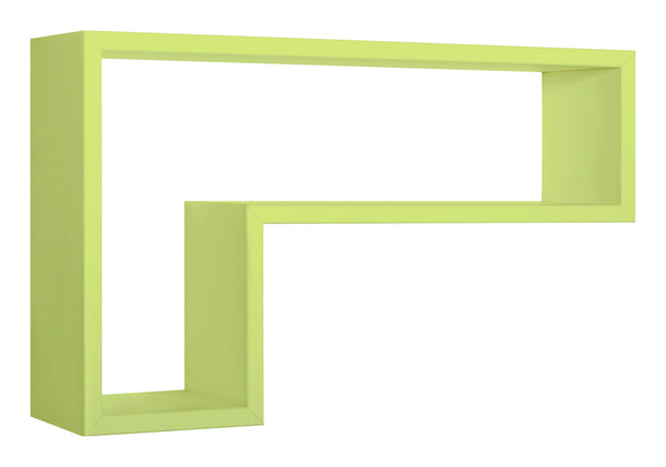 Mensola da Parete a Forma di L 61x37x15,5 cm in Fibra di Legno Lettera Verde-1