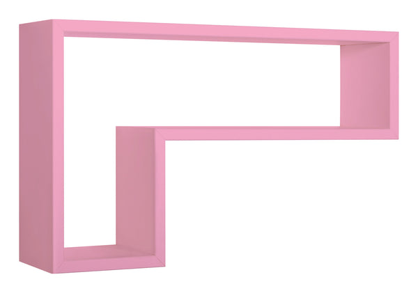 Mensola da Parete a Forma di L 61x37x15,5 cm in Fibra di Legno Lettera Rosa Blush acquista