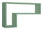 Mensola da Parete a Forma di L 61x37x15,5 cm in Fibra di Legno Lettera Verde Acqua Marina