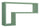 Mensola da Parete a Forma di L 61x37x15,5 cm in Fibra di Legno Lettera Verde Acqua Marina
