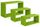 Set 3 Mensole da Parete Rettangolare in Fibra di Legno Trittico Verde