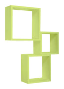Set 3 Mensole da Parete Cubo in Fibra di Legno Incubo Verde-3