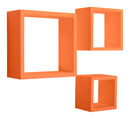 Set 3 Mensole da Parete Cubo in Fibra di Legno Rubic Arancio-3
