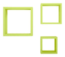 Set 3 Mensole da Parete Cubo in Fibra di Legno Rubic Verde-4