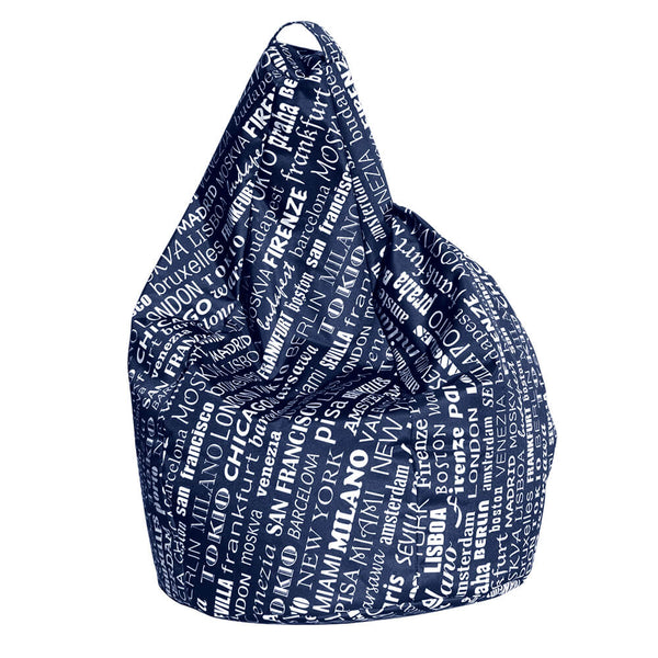 Avalli Blue Big City Pouf Sitzsack aus Polyester sconto