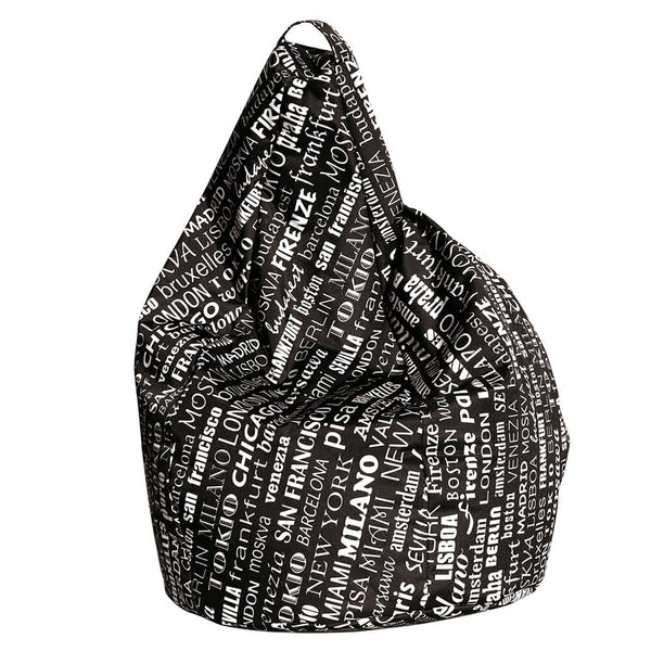 Avalli Black Big City Pouf Sitzsack-Sessel aus Polyester acquista