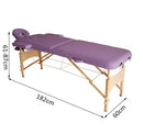 Lettino da Massaggio Fisioterapia Pieghevole con 2 Zone Viola 182x60 cm -2