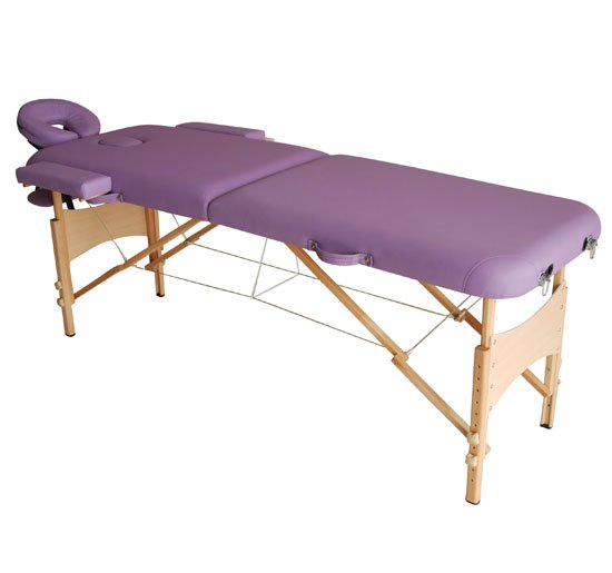 Lettino da Massaggio Fisioterapia Pieghevole con 2 Zone Viola 182x60 cm -3