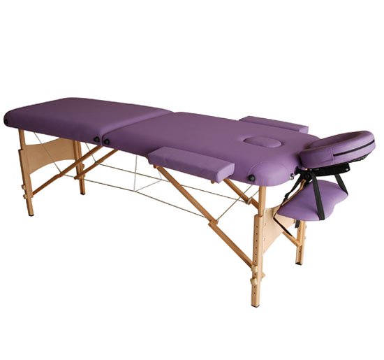 Lettino da Massaggio Fisioterapia Pieghevole con 2 Zone Viola 182x60 cm -4