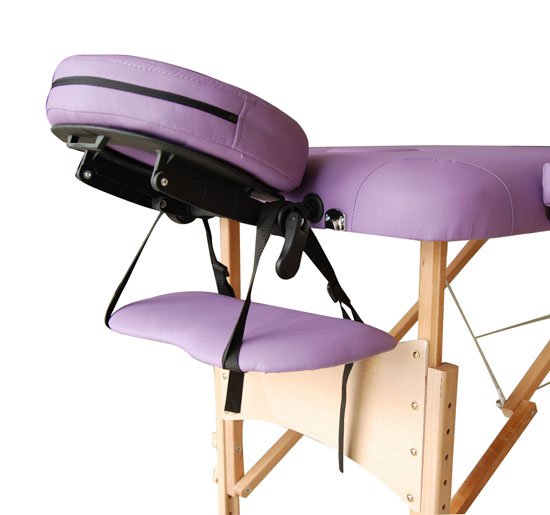 Lettino da Massaggio Fisioterapia Pieghevole con 2 Zone Viola 182x60 cm -6