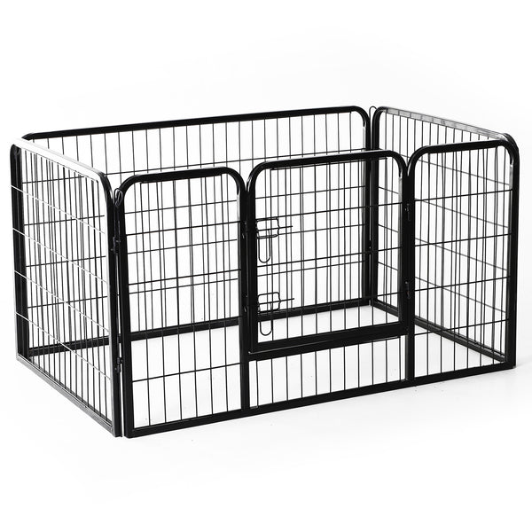 Zaun für Haustiere 125 x 80 x 70 cm aus schwarzem Metall prezzo