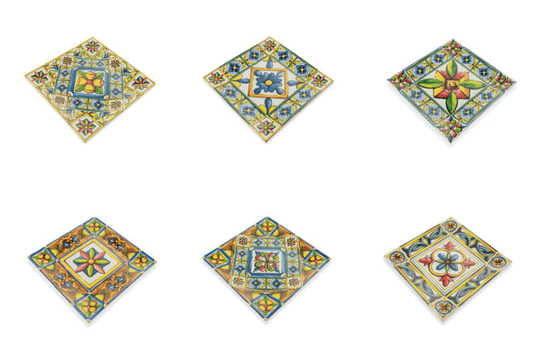online Set mit 6 quadratischen Porzellantellern 30 x 30 cm Villa d'Este Home Tivoli Coast