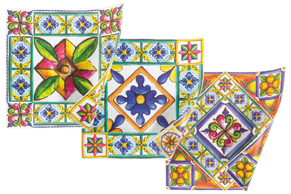 Set mit 6 doppelseitigen quadratischen Tischsets 37 x 37 cm Villa d'Este Home Tivoli Coast prezzo