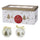 Set mit 14 Weihnachtskugeln Ø7,5 cm aus Polyfoam mit Rentierbox und Goldbaum