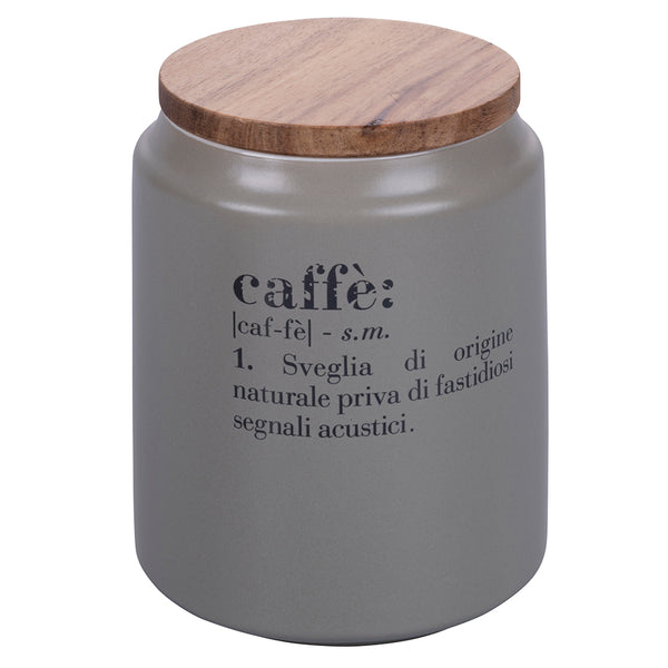 sconto Kaffeedose mit Bambusdeckel 800 ml aus Villa D'este Home Tivoli Grey Steingut