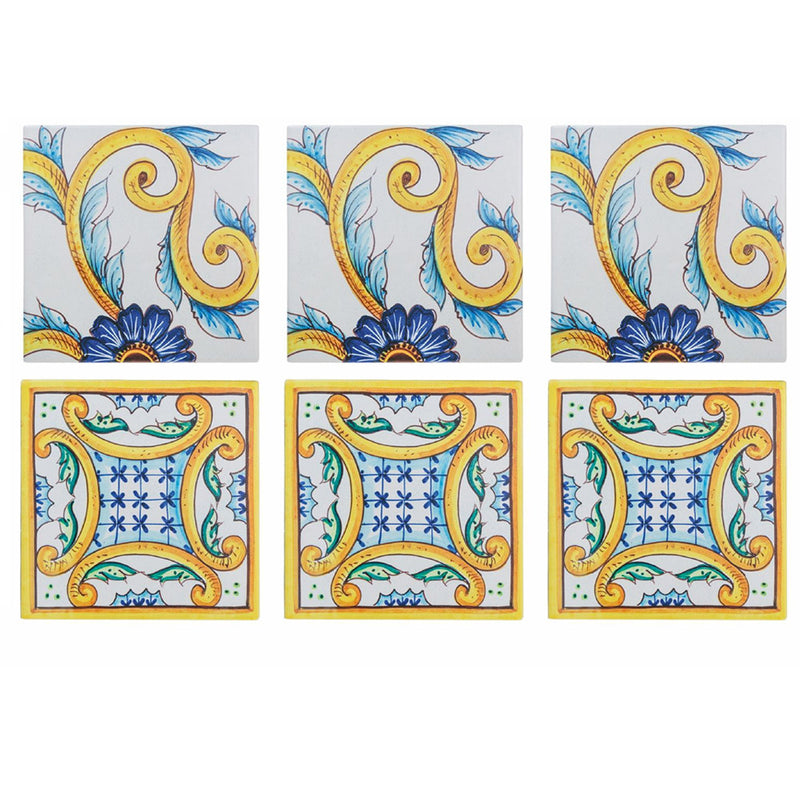 Set 6 Sottobicchieri 10x10x1 cm  in Ceramica VdE Tivoli 1996 Le Riggiole-1