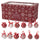 Set mit 14 Weihnachtskugeln Ø7,5 cm in Polyfoam mit Streifen und Tupfen Box